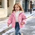 thumbnail image 5 of OGLCCG Girls Winter Coat Fleece Lined Hooded Puffer Jacket with Pockets Warm Full Zip Thick Parka Coats,Size 1-7, 5 of 8
