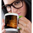 thumbnail image 2 of 3drose, Tropical Orange Nite with Full Moon, 11oz Two-tone Green Mug, 2 of 6
