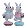 thumbnail image 4 of REZUOFI 6 Pcs Easter Bunny Figurines Set Spring Decorative s Couple with Cake Home Tabletop Decor for Mantel Shelf Entryway Easter Decorations, 4 of 4