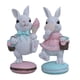 thumbnail image 4 of Juego de 2 Figuras de Conejo de Pascua, Decoración Primaveral, Pareja de Conejos con Pastel Colorido., 4 of 4