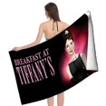 thumbnail image 4 of Desayuno en Tiffany's Toalla de playa de secado rápido con diseño temático, regalo para mujeres y niñas, ideal para cumpleaños, fans, amantes de la música, uso en la playa o al aire libre, 78 × 150 cm, 4 of 6