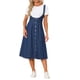thumbnail image 2 of Vestido con tirantes INSPIRE CHIC para mujer, vestido midi de mezclilla con botones en la parte delantera, escote en U clásico y bolsillos, talla XL, azul oscuro, 2 of 6