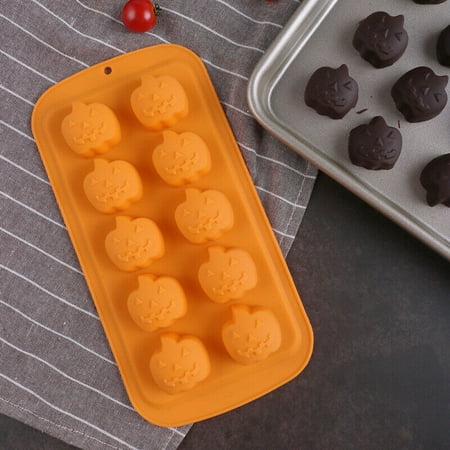 

FleinngHoz Halloween Candy Molds Silicone Chocolate Mould Cookie Ice Cube Tray Jelly Mold Pumpkin Baking Mold