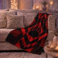 thumbnail image 6 of Bear paw pine forest red black geometric Flannel Blanket for cabin living room rustic lodge Home Decor woodland outdoor pattern Gift for hikers campers outdoorsmen, 6 of 9