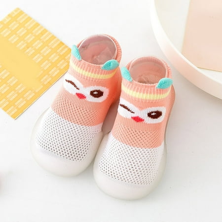 

eczipvz Baby Shoes Summer and Autumn Comfortable Toddler Shoes Cute Deer Rabbit Pattern Children Mesh Breathable Baby Slip on Shoes (Pink 5.5 )