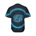thumbnail image 2 of Blue Cancer Zodiac Sign Print Active Baseball Jersey for Men and Women, Zodiac Horoscope Button Down Women’s Baseball Team Shirts., 2 of 4