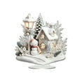 thumbnail image 2 of FastXmas 6.7 x 7.1 In Christmas Acrylic Decoration,Warming Castle.Moon.Snowman.Cottage Shape Acrylic Pendants Ornaments for Christmas Tree Decorations, Hanging Ornament for Window Xmass Tree Keychian, 2 of 6
