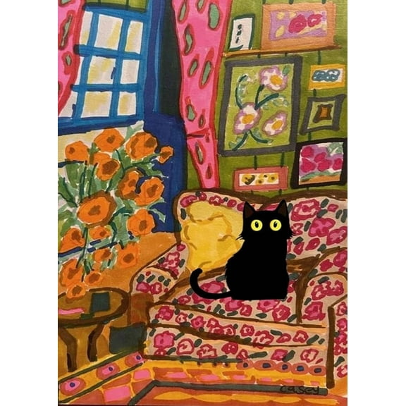 Diamond Art Painting Kits-Black Cats Diamond Art Kits for Adults,5D Diamond Painting Kits,Full Round Diamond Arts Diamond Art Kits,Craft Home Wall Art Deco-12x16inches