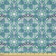 thumbnail image 2 of Ambesonne Floral Fabric by the Yard Microfiber, Lace Look Doilies Flowers, 10 Yards, Indigo Sea Blue, 2 of 2