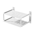 thumbnail image 4 of Luzkey 2 Layers Projector Shelf Wall Mount Router Shelf Projector Holder Home Organizer Storage Box for Socket Bedroom Player Office White, 4 of 8