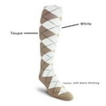 thumbnail image 2 of Golf Knickers Colorful Knee High Argyle Cotton Socks For Men Women and Youth - N: Taupe/White - Youth, 2 of 2