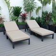 thumbnail image 3 of LeisureMod Chelsea Modern Aluminum Outdoor Patio Chasie Lounge Chair Set of 2 With Beige Cushions, 3 of 11