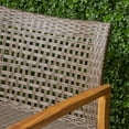 thumbnail image 3 of GDF Studio Beacher Outdoor 6 Piece Wood and Wicker Chat Set, Mixed Mocha, 3 of 9