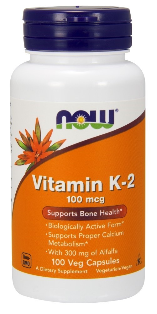 Now Foods Vitamin K-2,100 mcg, 100 Veg Capsules-3 Pack