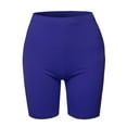 thumbnail image 2 of A2Y Women's Basic Solid Premium Cotton Mid Thigh High Rise Biker Bermuda Shorts Denim Blue M, 2 of 5