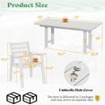 thumbnail image 6 of LUXOAK 7 Piece HDPE Outdoor Dining Set, 71" Table with 6 Chairs, Patio Furniture, White, 6 of 10