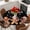 Black, variant on Gingerbread Black Round Tablecloth, Fitted Table Cover with Elastic for 45"-54" Round Tables, Christmas Winter Snowflake Table Cloth Outdoor Indoor Dinning Party Waterproof Tablecloths
