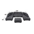 thumbnail image 2 of Miekor Furniture Chosen Gray Chenille Sectional Sofa with Toss Pillows with 2 Chaises w/ Ottoman MK6121, 2 of 12