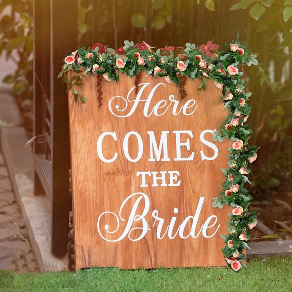 Clearance! CSSAD Valentine's Day Garland,16 Heads Of Rose Artificial Flower Vines,Wedding Arch Decoration,Simulated Rose Vines for Outdoor - Orange