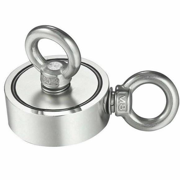 Fishing Magnet 400 Lb Super Strong Neodymium Rare Earth Magnet, Neodymium Round Thick Eye Bolt Treasure Hunting With Bolt Mouth
