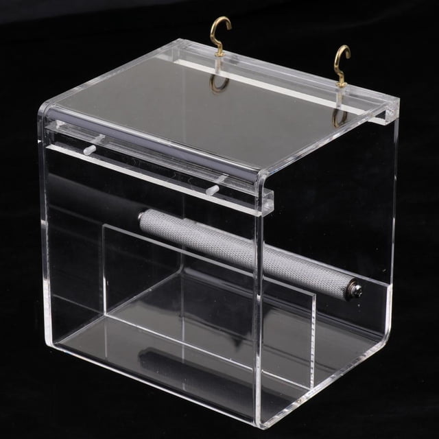 Alimentador de pájaros para mascotas, caja de alimentación de agua, dispensador de pinzón de , percha de jaula - METRO, se describe Yinane Alimentador del pájaro del loro del animal doméstico