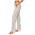 thumbnail image 2 of Cali1850 Women's Casual Linen Pants 32" Inseam Oceanside Drawstring Smocked Waist Lounge Beach Pants with Pockets, 2 of 5