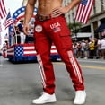 thumbnail image 2 of CONZONE Independence Day Men's Cargo Pants Straight Leg Pants for Men Trendy Buttons Patriotic Usa Flag Graphic 4Th Of July Outdoor Joggers With Pocket, 2 of 4