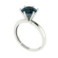 thumbnail image 2 of 2 ct Round Cut Natural London Blue Topaz Solitaire Engagement Ring for Women in 18K White Gold, 2 of 5