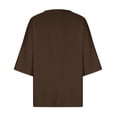 thumbnail image 4 of Birdeem Chemise Imitation Coton et Lin pour Femmes Manches 3/4 Col Rond T-Shirt Ample Décontracté Léger et à la Mode Haut d'Été, 4 of 10