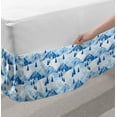 thumbnail image 2 of Northwoods Bed Skirt, Snowy Mountains and Fir Forest Winter Adventure Pastoral Landscape, Elastic Bedskirt Dust Ruffle Wrap Around for Bedding Decor, 4 Sizes, Blue Baby Blue White, by Ambesonne, 2 of 2