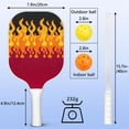 thumbnail image 3 of Pickleball Paddles Set Of 1, Fiberglass Surface, Flame, Fire Print, 1 Paddle, 2 Balls & Bag, 3 of 5
