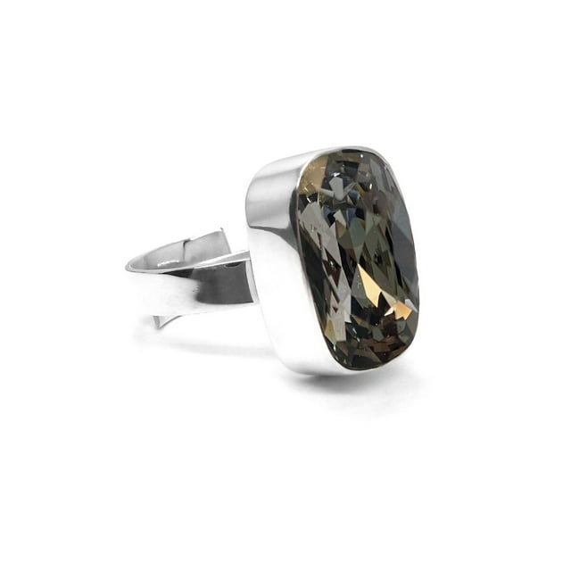 Anillo Zvezda Baguette color Silver Night plata .925 Zvezda ZAN-BAG13-SLN