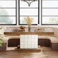 thumbnail image 4 of Tribesigns 63'' Dining Table for 4-6, Farmhouse Wooden Dinner Table with Geometric Relief, 4 of 7