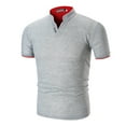 thumbnail image 2 of JAJAHO Summer Polo Shirts For Men Short Sleeve Stand Collar Solid Color Golf Shirts Performance Moisture Wicking Casual Workout Soft Tops, 2 of 3