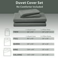 thumbnail image 2 of PURE ERA 3pc Duvet Cover Set,Jersey Cotton Ultra Soft As T-Shirt 100% Cotton Bedding Set (Full Size,Dark Greenish Gray), 2 of 7