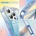 thumbnail image 6 of Case for iPhone 14 Pro, Luxury Gradient Marble Color Case with Built-in Screen Protector Front Cover Wireless Charging Protective Girls Women Phone Case for iPhone 14 Pro, Blue, 6 of 6