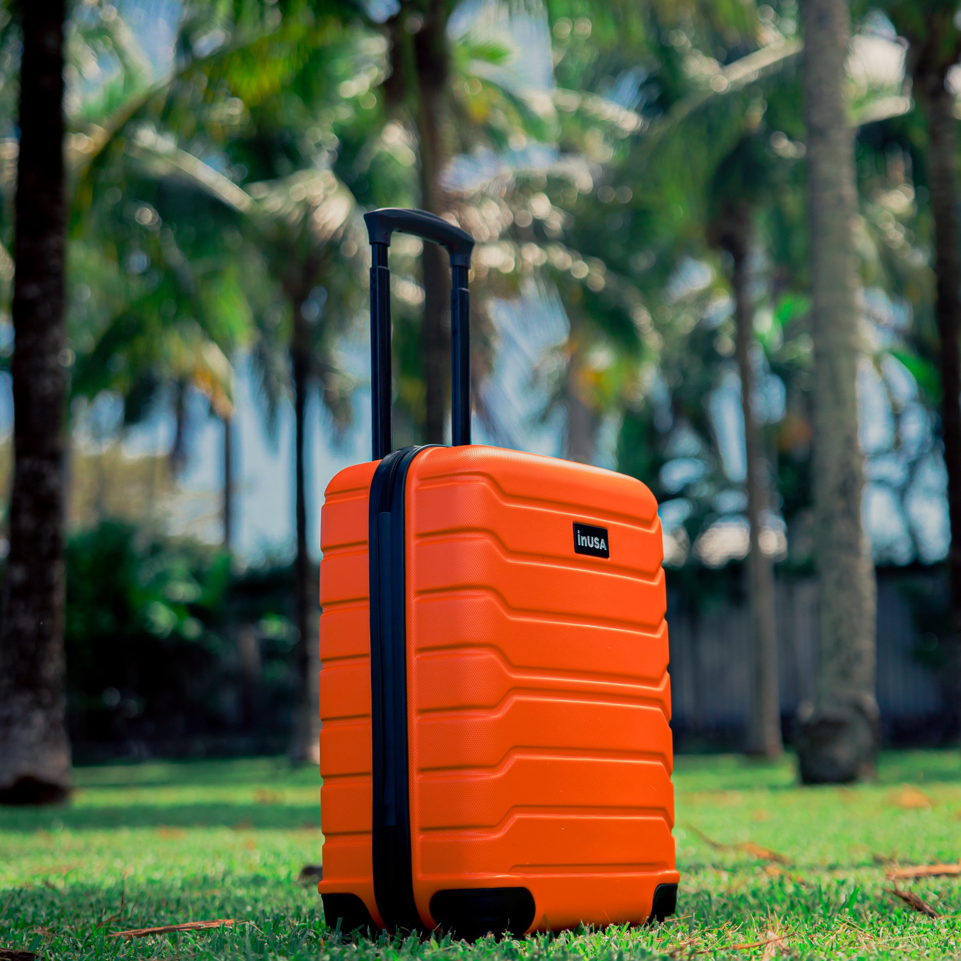 InUSA Trend 20" Hardside Lightweight Luggage with Spinner Wheels, Handle, and Trolley, Orange