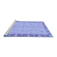 thumbnail image 2 of Ahgly Company Machine Washable Indoor Square Abstract Blue Modern Area Rugs, 7' Square, 2 of 4