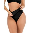 thumbnail image 2 of SHCKE Women's Tummy Control Thong Shapewear High Waist butt Lifting Panties Seamless Thong Shapewear Underwear Black, 2 of 6