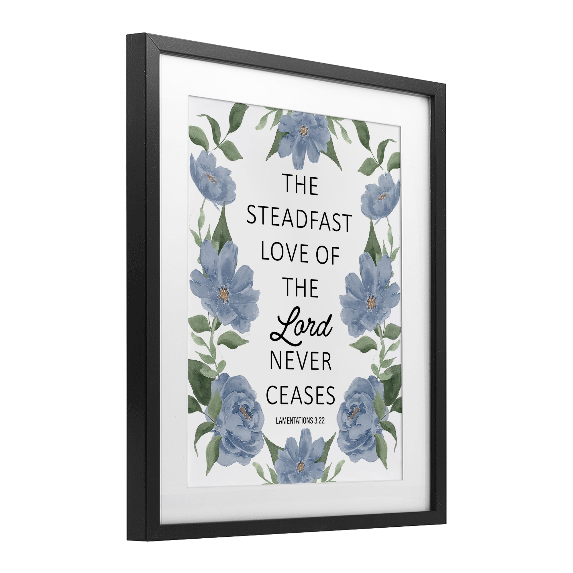 Stupell Industries Steadfast Love Of The Lord Black Framed Print Under Glass, design by Lucille Price