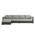 thumbnail image 3 of Modular Lounge Sectional Sofa Set, Grey Gray, Aluminum Metal, Outdoor Patio Balcony Cafe Bistro Garden Hospitality Restaurant, Modern Contemporary HB36640, 3 of 8