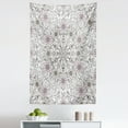 thumbnail image 1 of Ethnic Tapestry, Vintage Abstract Flower Swirls Leaves Doily Style Pastel, Fabric Wall Hanging Decor for Bedroom Living Room Dorm, 5 Sizes, Pale Pink Pale Grey, by Ambesonne, 1 of 1