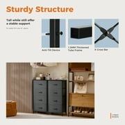 MCQ 4-Drawer Fabric Storage Nightstand – Multi-Functional End Table for Bedroom, Closet, or Dorm Use, Gray