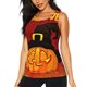 thumbnail image 1 of Fotbe Halloween Pumpkin Blusas Sin Mangas para Mujer – Estilo Casual, Corte Suelto, Slim-Fit, Cuello Redondo Deportivo, Tops de Verano para Gimnasio y Yoga-Large, 1 of 7
