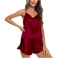 thumbnail image 2 of jovatis Ensembles Courts pour Femmes 2 Pcs Pyjama à Col Licou pour Femmes Robe de Maison Aguichant Shorts, 2 of 5