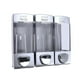 thumbnail image 2 of Dispensador de jabón de ducha de 3 compartimentos para montaje en pared, dispensador de jabón líquido para baño, 3 en 1, dispensador de champú y acondicionador, gel de ducha, contenedor gris para gel, 2 of 7
