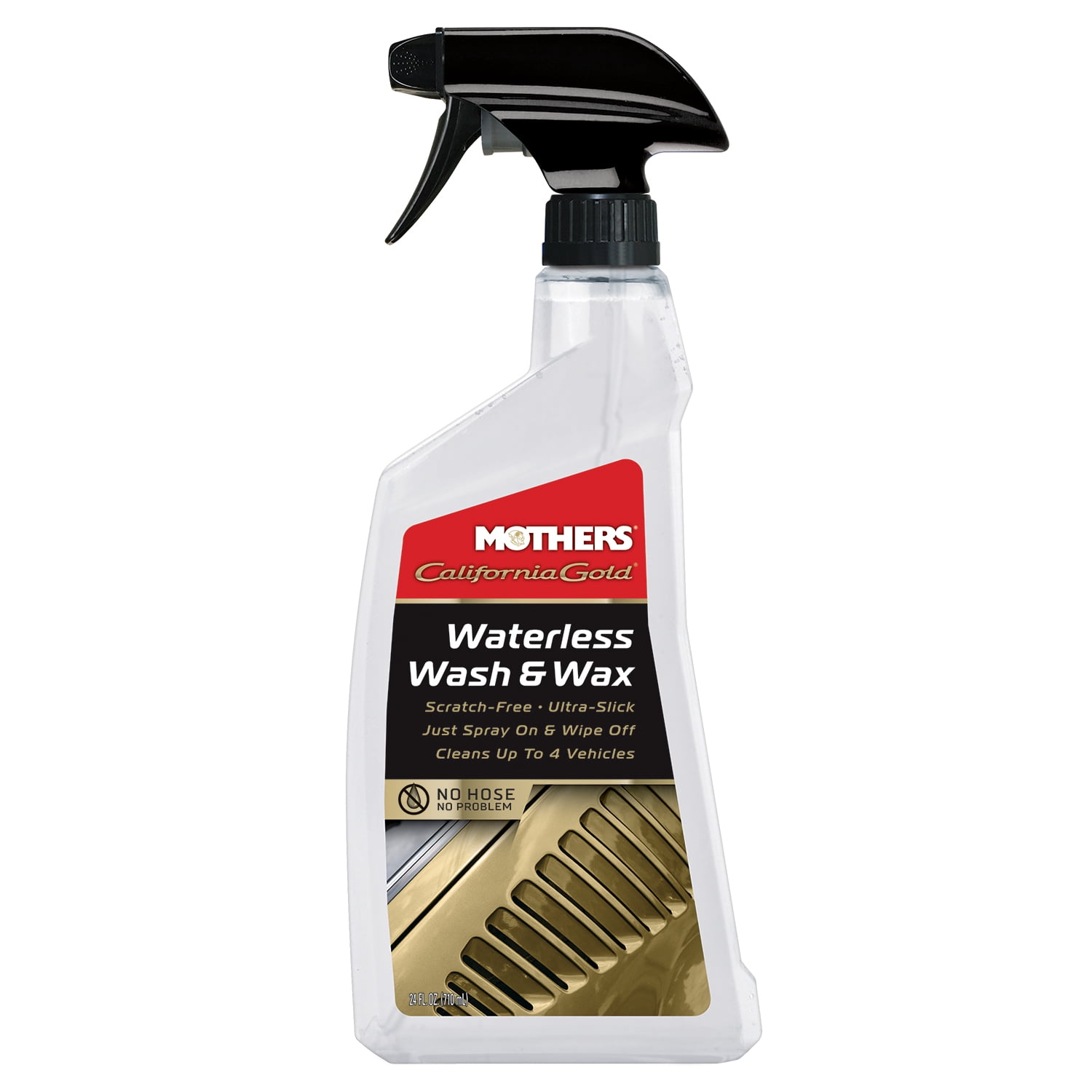 Mothers 05644/155200 California Gold Waterless Wash & Wax 24 oz. and Microfiber Ultra-Soft Polishing Cloth