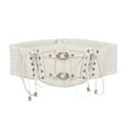 thumbnail image 2 of YM YOUMU Goth Punk Lace up Waist Corset Belt for Women Faux Leather Wide Elastic Waistband Belts, 2 of 4