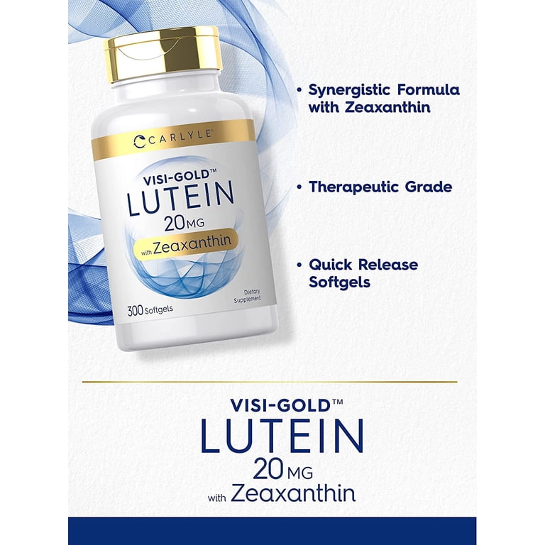 Carlyle Lutein 20mg Zeaxanthin 300 Softgels Gluten Free - Walmart.com