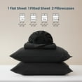 thumbnail image 2 of Sleep Zone Nanotex Super Soft Cooling Twin Bed Sheets Set for Kids 3 Piece - Easy Care Fitted Flat Sheet & Pillowcase Sets - Wrinkle Free, Fade Resistant, Deep Pocket 16" (Black, Twin), 2 of 6